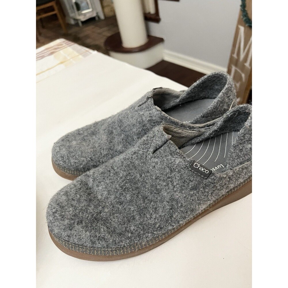 CHACO LUVSEAT FOOTBED SLIPPERS SIZE 9.5 40.5 Gray REVEL Felted Wool Slip On